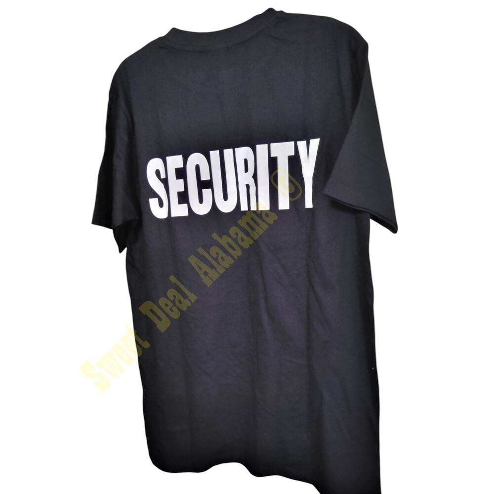 Pudala Black Tactical Shirt – "Security" – Short Sleeve, Size: X-Large